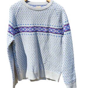 Vintage  Mens J. Crew preppy Fair Isle crewneck fleck print 100% wool sweater L